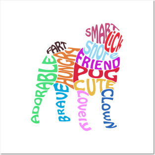 Pug Word Cloud Posters and Art